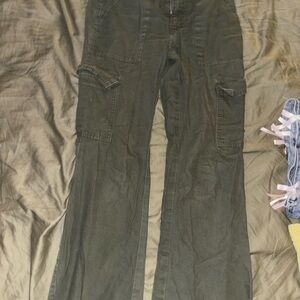 Aeropostale Olive Flare Cargo Jeans